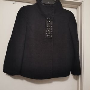 Mossimo Dutti Women Black Women's Blazer/Coat with Embellished Detail